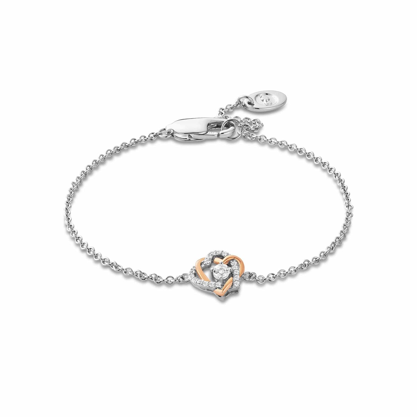 Forever Yours Sterling Silver Heart Bracelet with Topaz