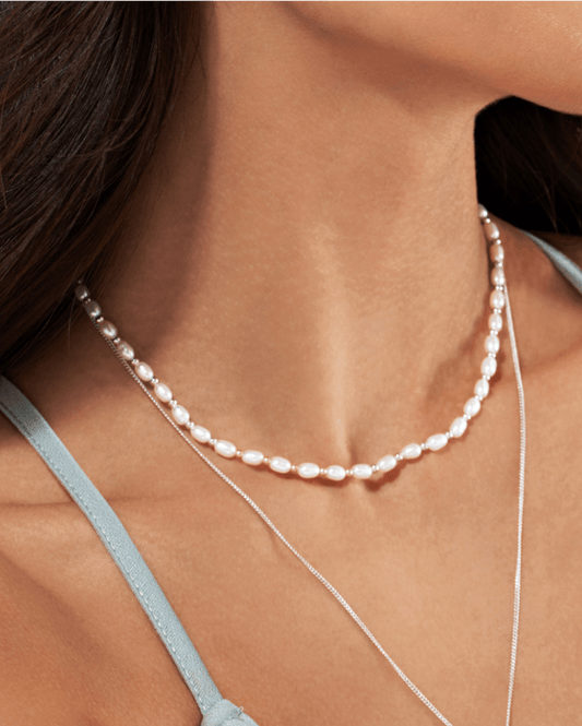 Beachcomber Silver and Pearl Choker