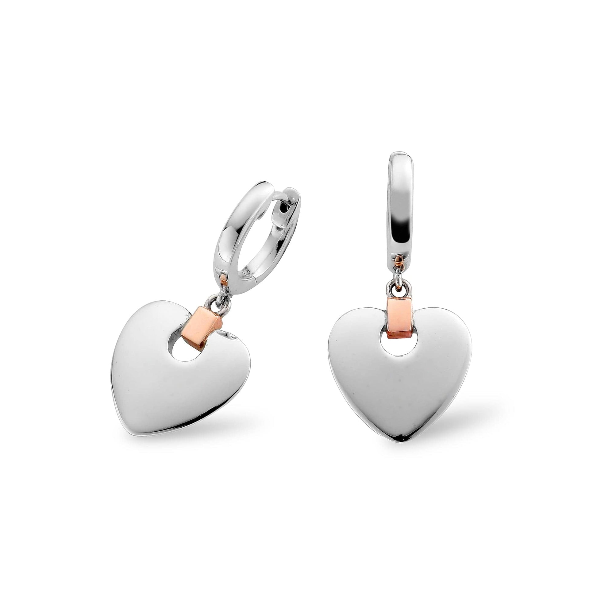 Cariad® Silver Heart Drop Earrings