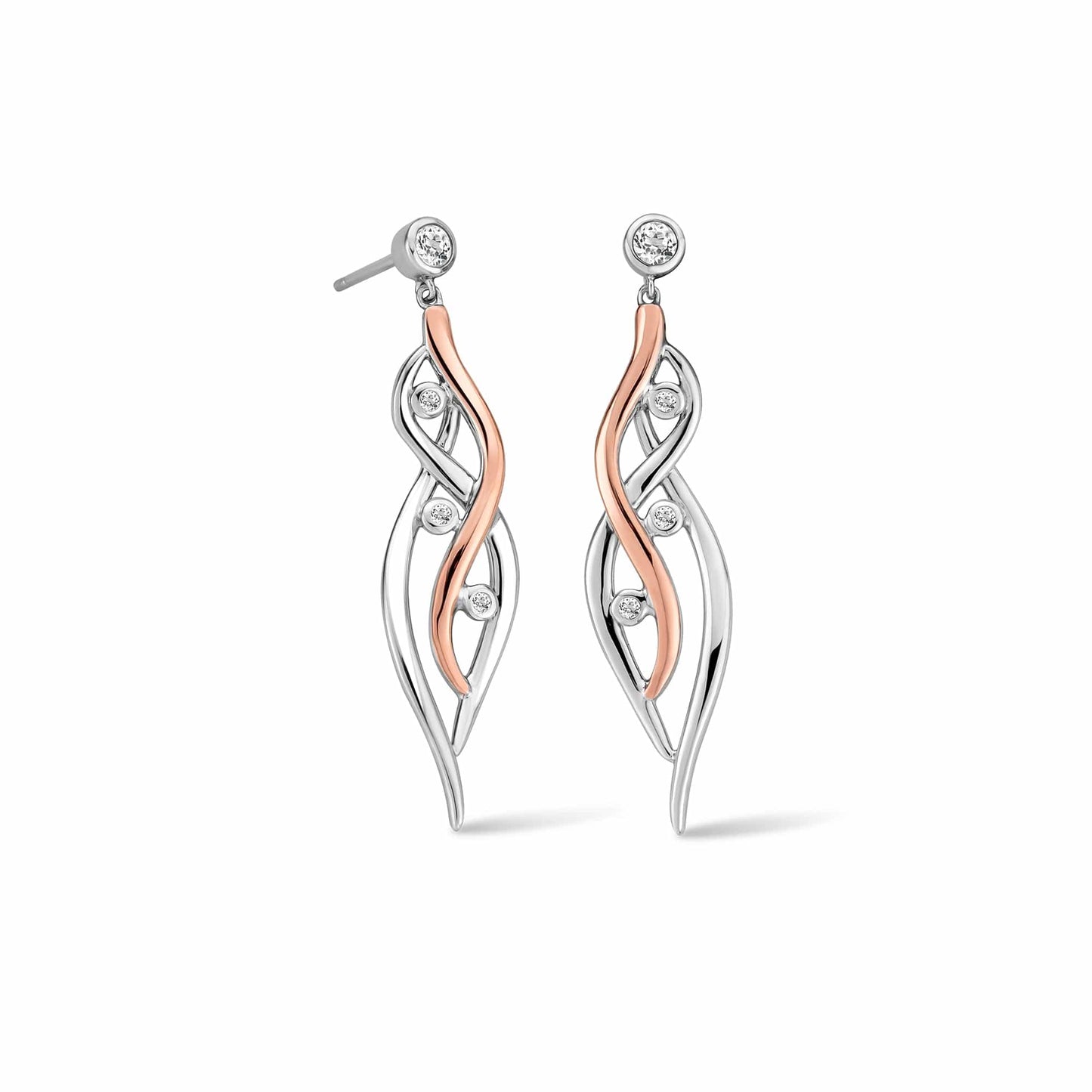 Nature's Wonder Sterling Silver Waterfall Drop Earrings with Topaz