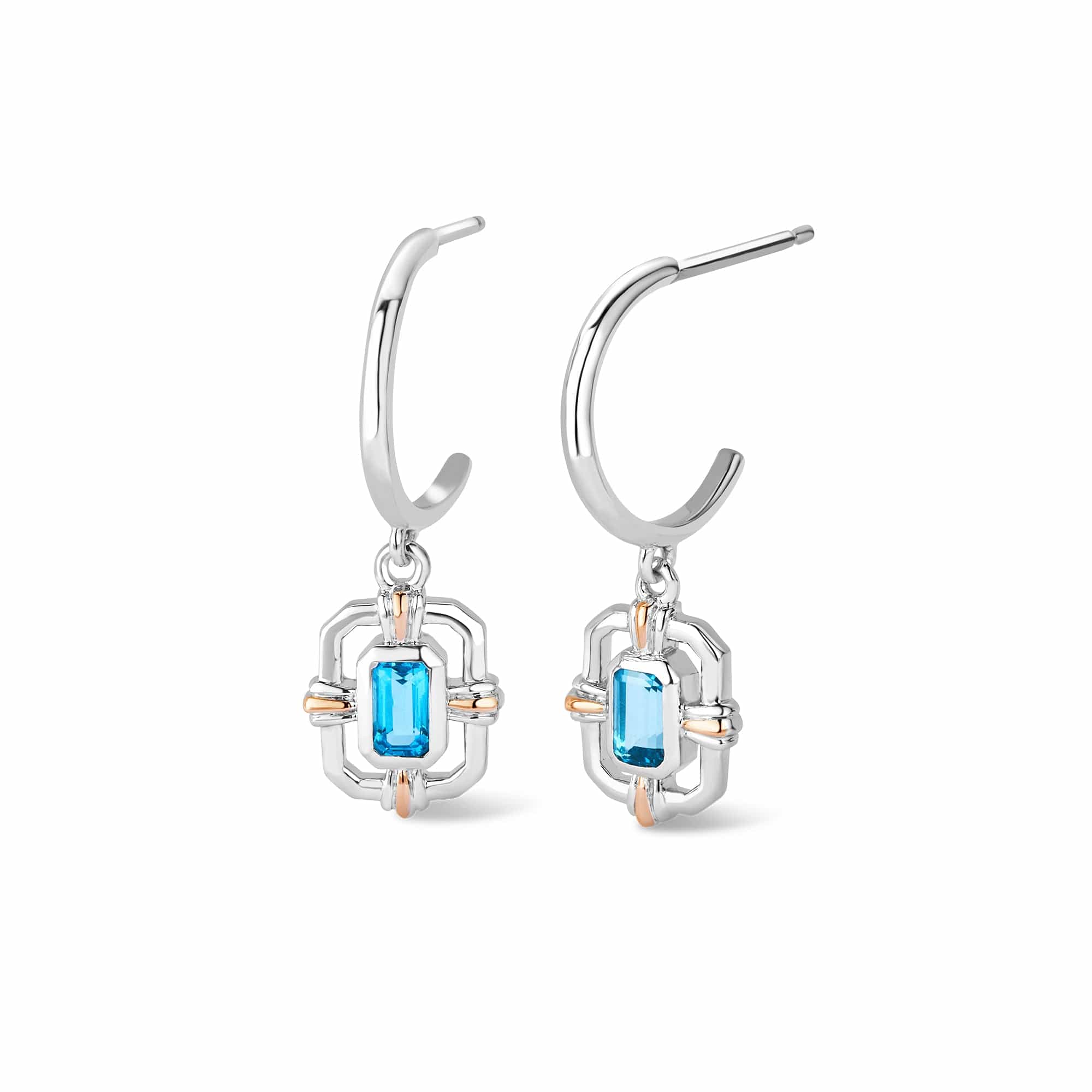 Shop Charming Blue Topaz Gold Earring Online | Gemstone Jewellery at Gehna