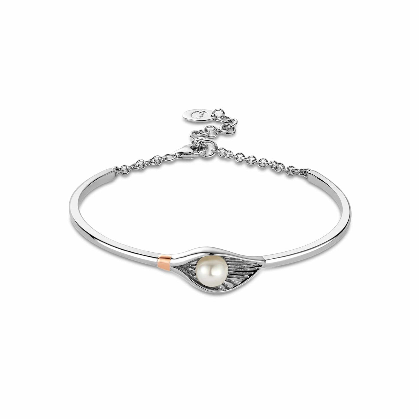 Beachcomber Shell Silver and Pearl Banglet