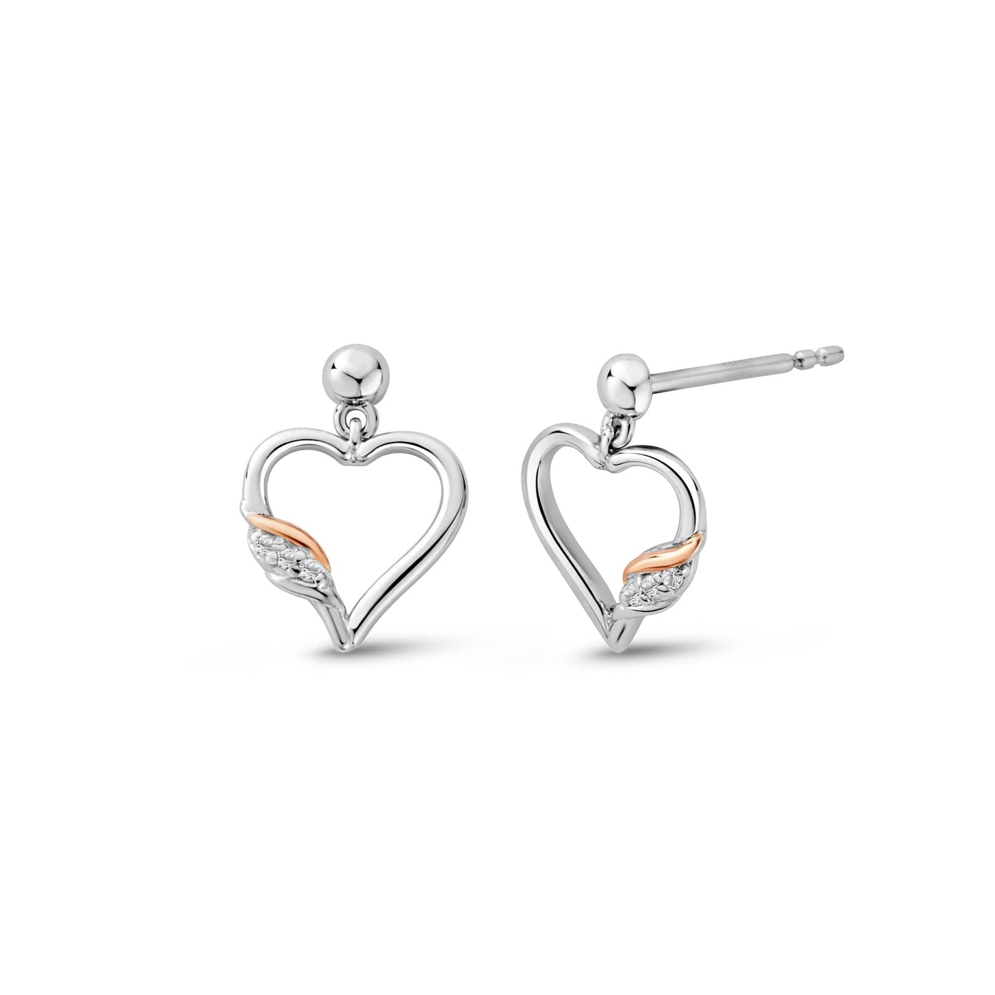 Past Present Future® Sterling Silver Heart Earrings with Topaz