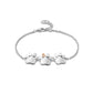 Paw Prints on My Heart Silver Triple Paw Bracelet