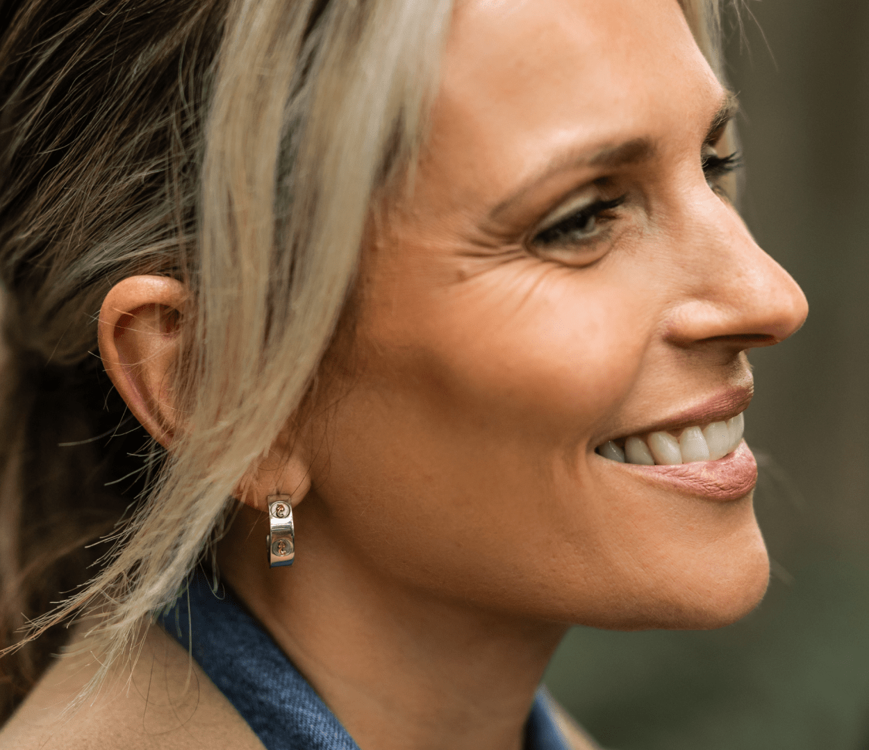 Tree of Life® Insignia Silver Half-Hoop Earrings