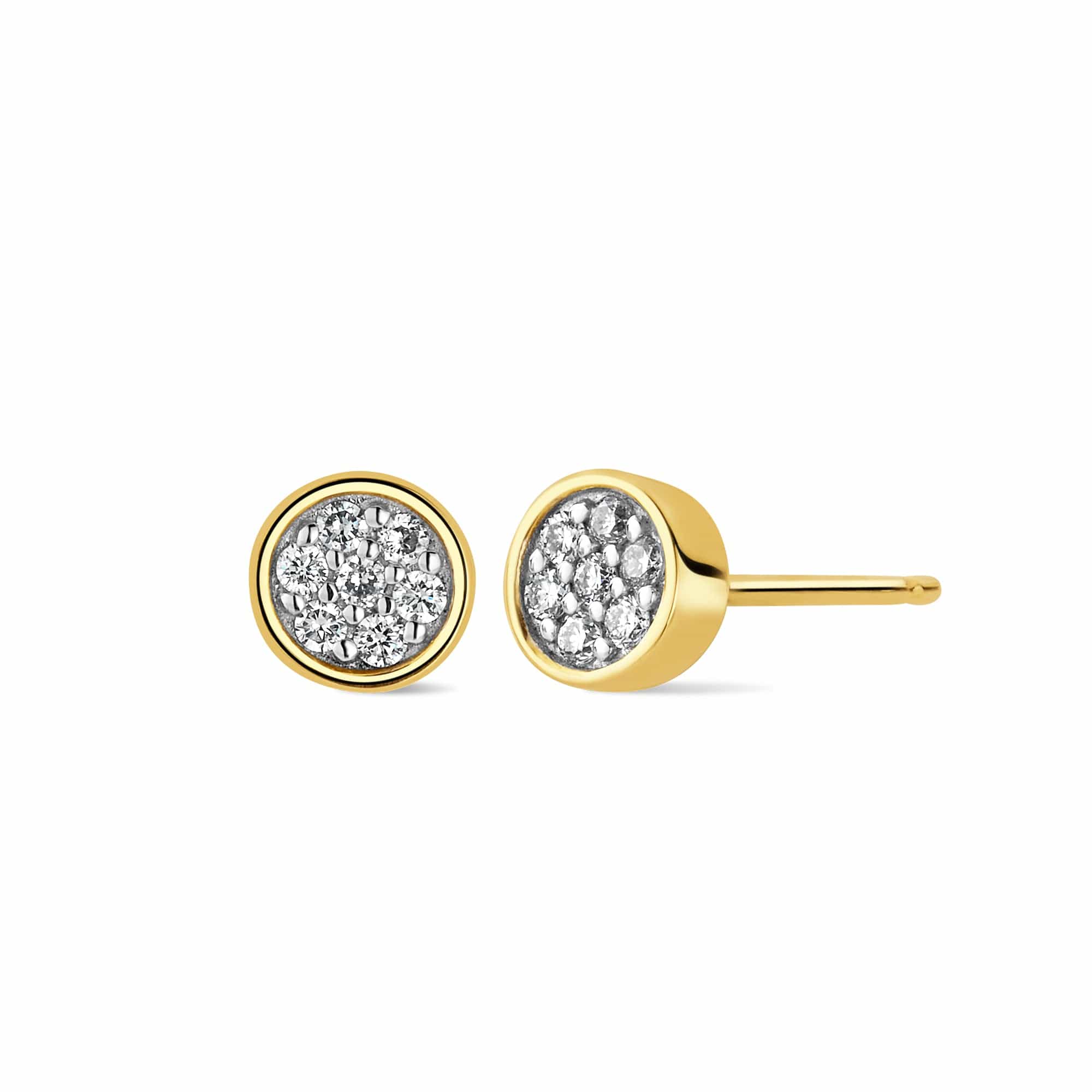 2 Carat Lab Created Diamond Studs 14K Yellow Gold With Screw Backs