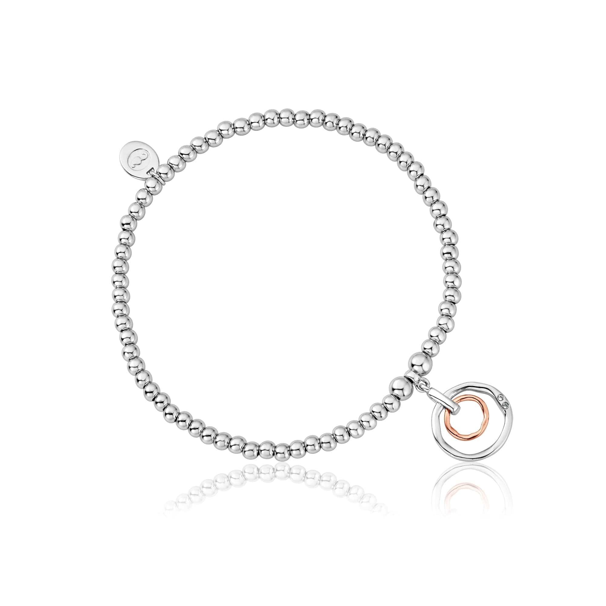 Ripples Silver Double Hoop Affinity Bead Bracelet