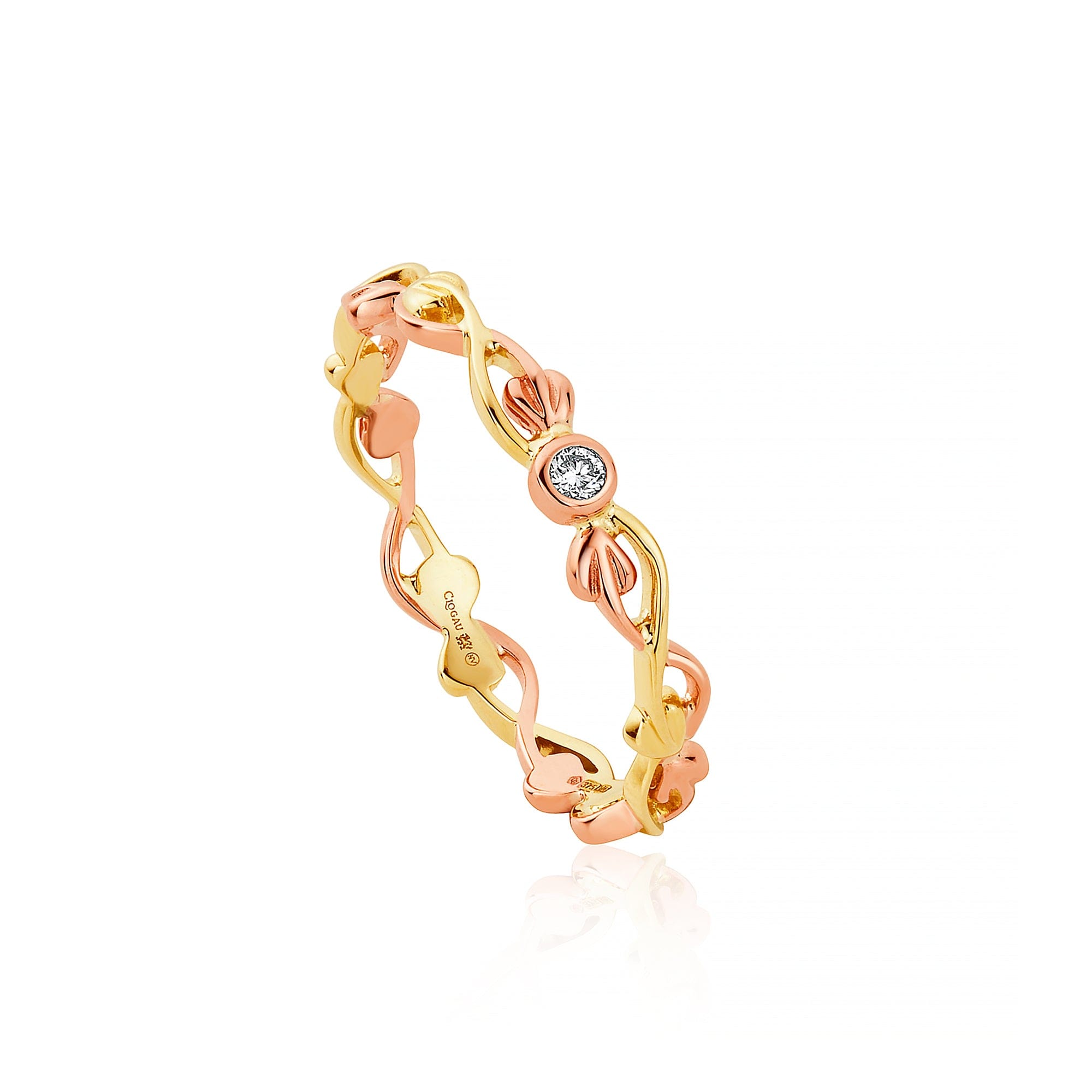 Stackable rings hot sale gold diamond